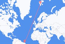 Flyg från Fortaleza, Brasilien till Svalbard, Svalbard och Jan Mayen