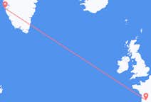Flyg från Bergerac, Frankrike till Nuuk, Grönland