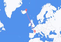 出发地 冰岛出发地 埃伊尔斯塔济目的地 法国图卢兹的航班