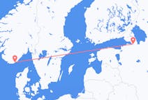 Flyg från Sankt Petersburg, Ryssland till Kristiansand, Norge