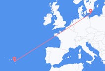 Fly fra Ponta Delgada til Bornholm