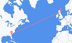 Flyrejser fra Savanne, USA til Aberdeen, Skotland