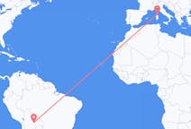 Flyrejser fra Santa Cruz, Bolivia til Figari, Frankrig
