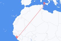 Flyg från Freetown, Sierra Leone till Pantelleria, Italien