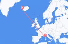 Flyrejser fra Ajaccio, Frankrig til Reykjavík, Island