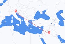 Flyreiser fra Arar, Saudi-Arabia til Venezia, Italia