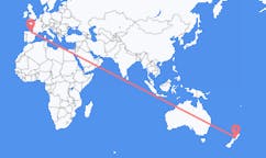 出发地 新西兰北帕莫斯顿目的地 西班牙毕尔巴鄂的航班