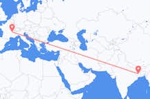 Flyreiser fra Durgapur, til Lyon