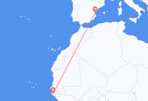 Рейсы из Зигиншора, Сенегал в Валенсию, Испания