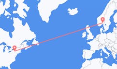 Flyg från Ithaca, USA till Oslo, Norge