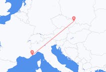 Flyreiser fra Ostrava, Tsjekkia til Nice, Frankrike