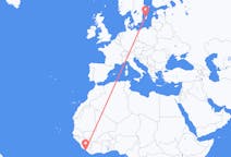出发地 利比里亚出发地 蒙羅維亞目的地 瑞典維斯比的航班