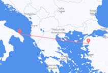 Vluchten van Brindisi, Italië naar Edremit, Turkije