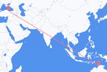 Flyrejser fra Darwin, Australien til Samsun, Tyrkiet
