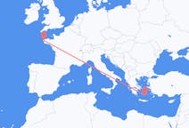 Flights from Brest, France to Santorini, Greece