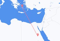Vluchten van Luxor, Egypte naar Naxos, Griekenland