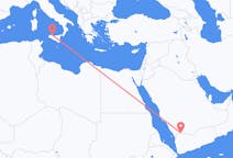 出发地 沙特阿拉伯奈季蘭目的地 意大利巴勒莫的航班