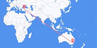 Flyg från Australien till Turkiet