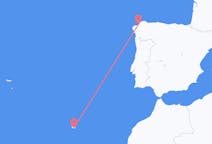 Loty z miasta A Coruña do miasta Funchal