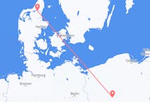 Vluchten van Aalborg, Denemarken naar Poznań, Polen