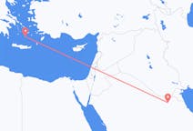 Flyreiser fra Qaisumah, Saudi-Arabia til Santorini, Hellas