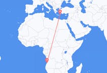 Flyreiser fra Catumbela, Angola til Karpathos, Hellas