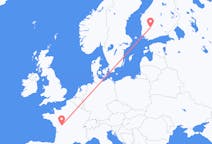 Flug frá Tampere, Finnlandi til Poitiers, Frakklandi