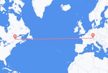 Flyrejser fra Québec, Canada til Friedrichshafen, Tyskland