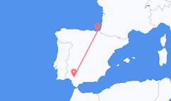 Loty z San Sebastián, Hiszpania do Sewilli, Hiszpania