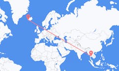 Vluchten van Bangkok, Thailand naar Reykjavík, IJsland