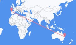 出发地 澳大利亚出发地 巴利纳目的地 西班牙圣地亚哥 － 德孔波斯特拉的航班