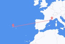 Flights from São Jorge Island, Portugal to Marseille, France