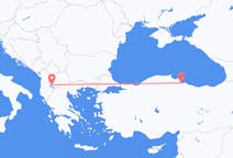 Lennot Ohridista, Pohjois-Makedonia Samsunille, Turkki