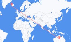 Flyreiser fra Alice Springs, Australia til Reykjavík, Island