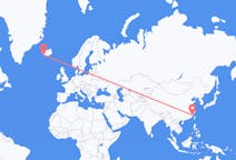Loty z Fuzhou, Chiny z Reykjavík, Islandia