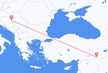 来自波斯尼亚和黑塞哥维那出发地 图兹拉目的地 土耳其馬爾丁的航班
