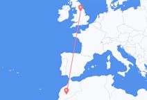 Flyg från Ouarzazate, Marocko till Leeds, England