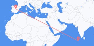 出发地 马尔代夫目的地 西班牙的航班