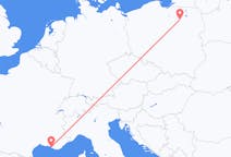 Flyreiser fra Szymany, Szczytno fylke, Polen til Marseille, Frankrike