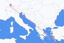 Flights from Kos in Greece to Zürich in Switzerland