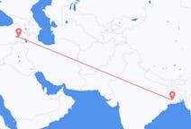 印度出发地 加尔各答飞往印度目的地 凡城的航班