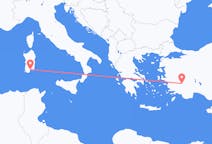 Flüge von Denizli, die Türkei nach Cagliari, Italien