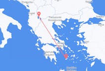 Vols d’Ohrid, Macédoine du Nord vers Milos, Grèce