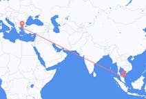 Vluchten van Kuala Terengganu, Maleisië naar Lemnos, Griekenland