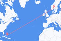 Flüge von San Salvador, die Bahamas nach Oslo, Norwegen