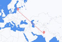 Vluchten van Jaisalmer, India naar Riga, Pescara, Letland