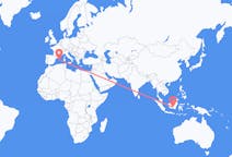 Flights from Palangka Raya, Indonesia to Menorca, Spain