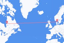 出发地 加拿大库朱瓦拉皮克目的地 丹麦奥尔堡的航班