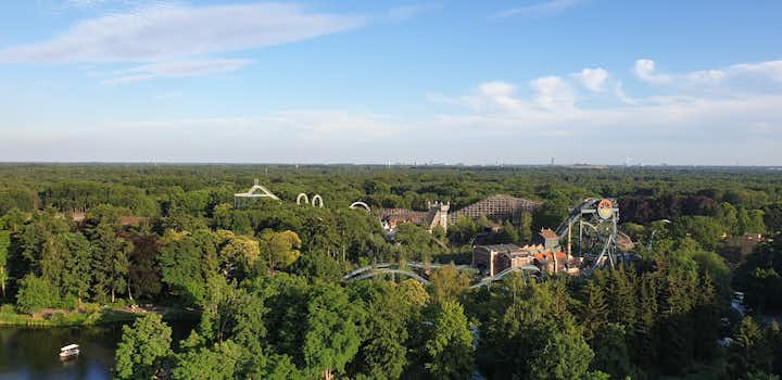 Photo of aerial view of the Efteling theme park in the Netherlands.