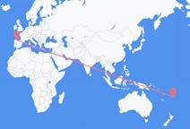 Vols de Suva, les Fidji vers Santiago du Mont, Espagne